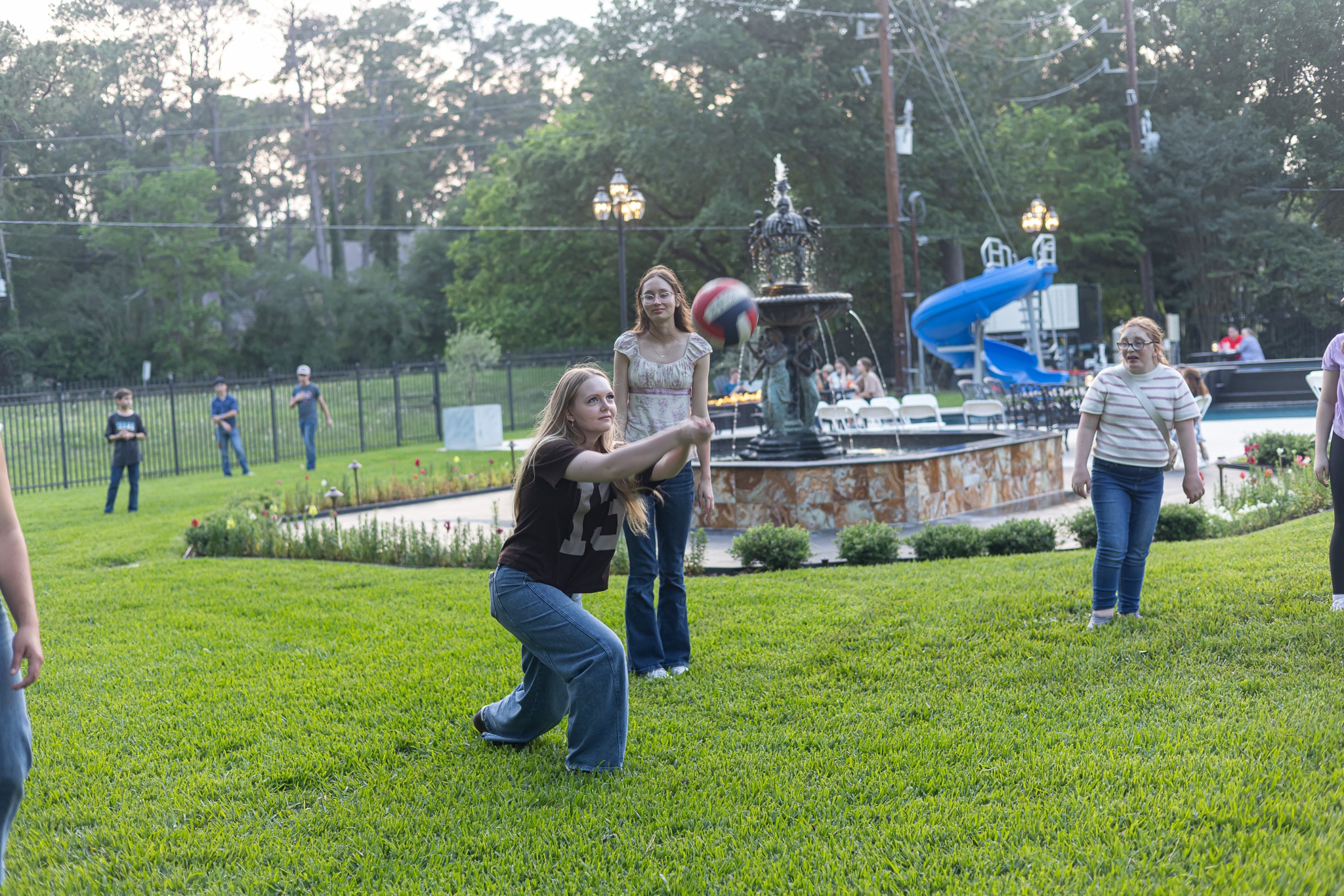 YAF Houston students playing volleyball outdoors