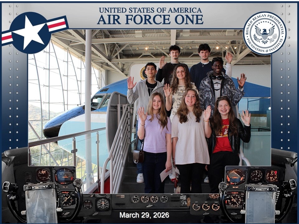 YAF Houston students aboard Air Force One at the Reagan Presidential Library